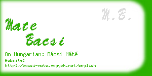 mate bacsi business card